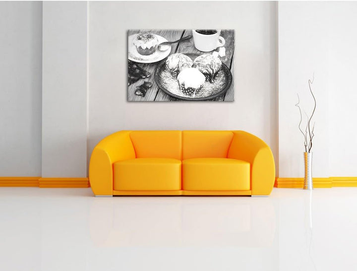 Pixxprint Köstliche Cupcakes als Leinwandbild/Grösse: 100x70 cm/Wandbild/Kunstdruck/fertig bespannt,