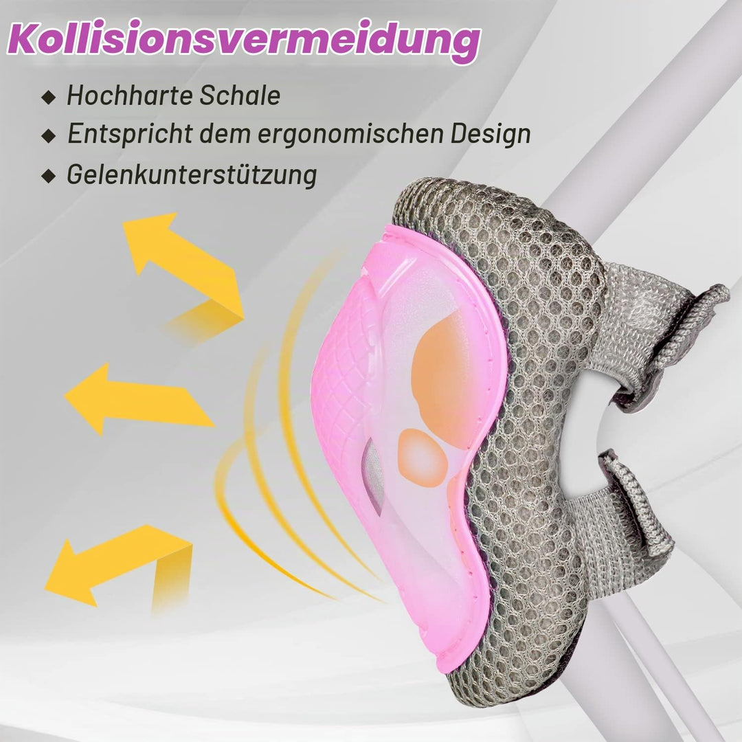 Kinder Schutzausrüstung 2-10 Jahre – Knieschoner, Ellenbogenschoner für Inliner, Rollschuhe, Skatebo