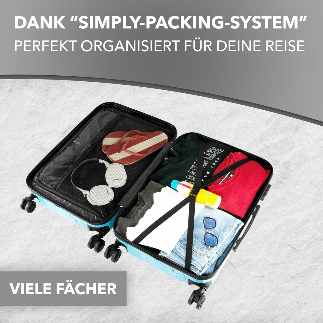 Xonic Design Reisekoffer - Hartschalen-Koffer mit 360° Leichtlauf-Rollen - hochwertiger Trolley mit