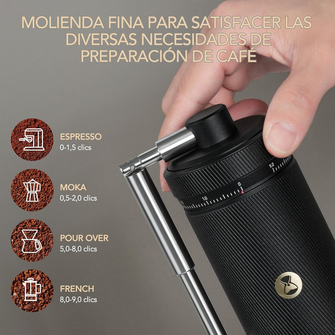 TIMEMORE Chestnut S3 Manual Kaffeemühle, mit numerischer externer Einstellung, Vollmetallgehäuse und