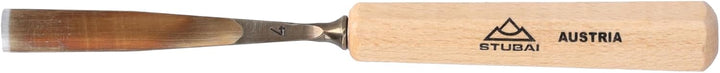 STUBAI Stemmeisen Stechbeitel Serie 52 - Form 4 | Gerades Flacheisen - 12 mm, mit Holzgriff, zum Vor