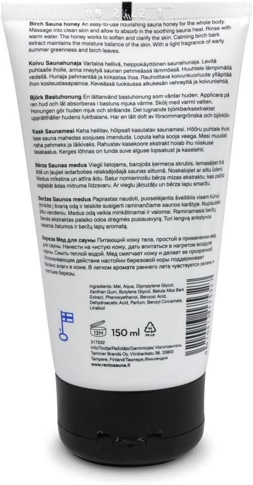 Hochwertiger Rento Saunahonig Peeling 150 ml | Biologisch abbaubares Peeling | Natürliche Inhaltssto