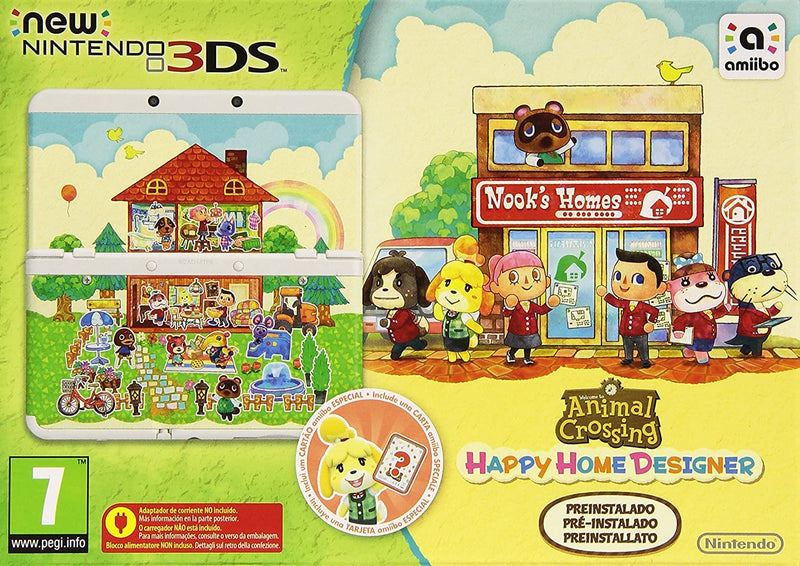 New Nintendo 3DS - Konsole, weiss + Animal Crossing Happy Home Designer + Zierblende - [3DS], weiss