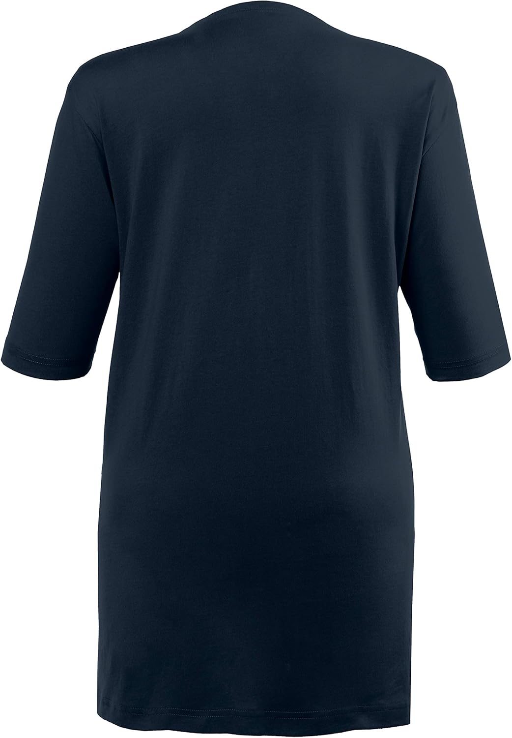 Ulla Popken Damen Basic, Rundhals T-Shirt 46-48 Blauschwarz, 46-48 Blauschwarz