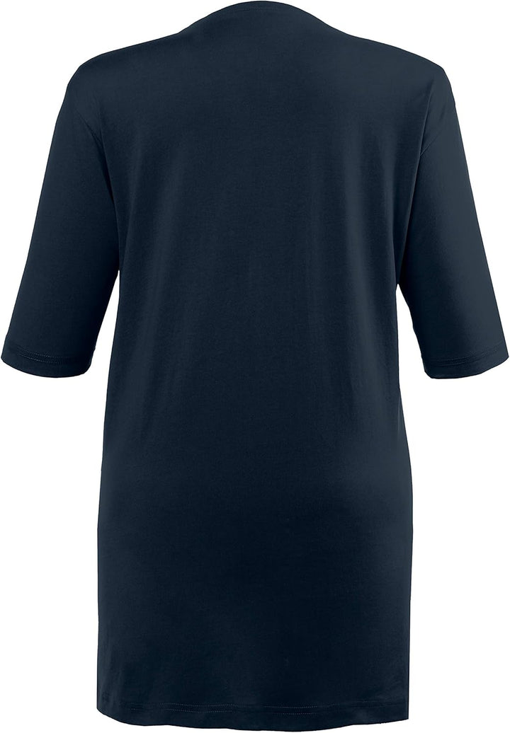 Ulla Popken Damen Basic, Rundhals T-Shirt 46-48 Blauschwarz, 46-48 Blauschwarz
