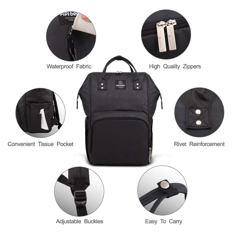 pipi bear Wickelrucksack Tasche Wasserdichte Baby Wickeltasche Coole Mama Rucksack Organizer Grosse