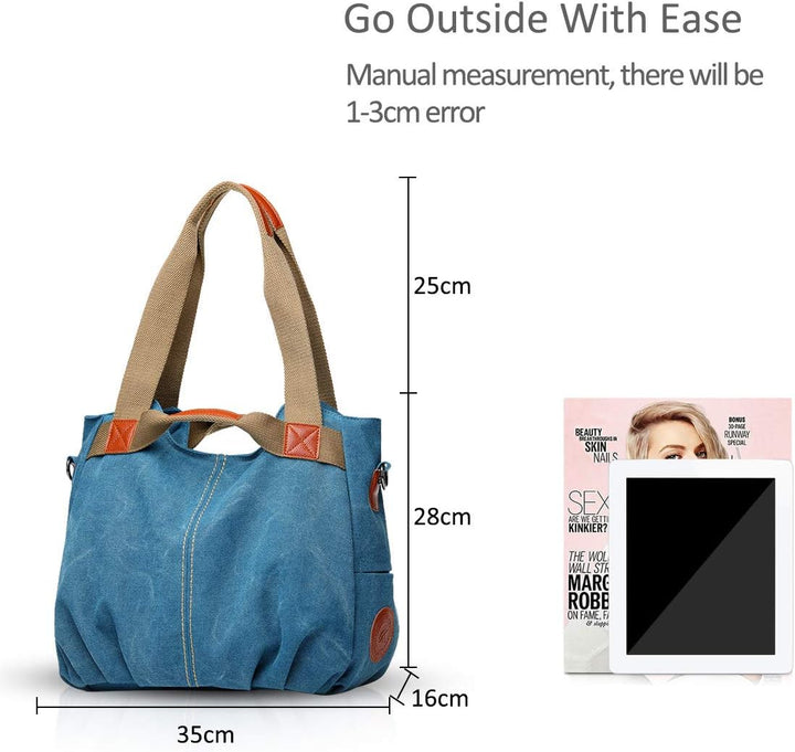 NICOLE &amp; DORIS Canvas Tasche Damen Tragetaschen für Damen Schultertaschen Umhängetasche Leinwand Han