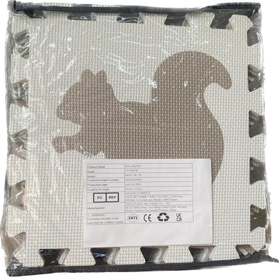 Puzzlematte Baby Kinder Puzzlematten Schadstofffrei Spielmatte Beige Krabbelmatte Tiere Eva Schaumst