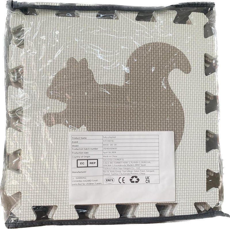Puzzlematte Baby Kinder Puzzlematten Schadstofffrei Spielmatte Beige Krabbelmatte Tiere Eva Schaumst