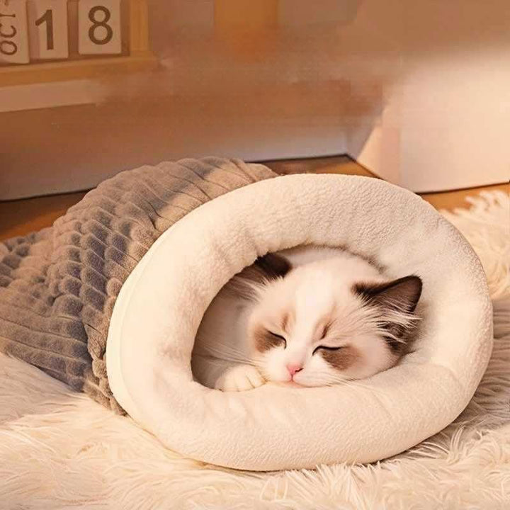 Selbstwärmender Grosser Katzenschlafsack und Winterschlafsack für Hunde, 360° winddicht, Haustiernes