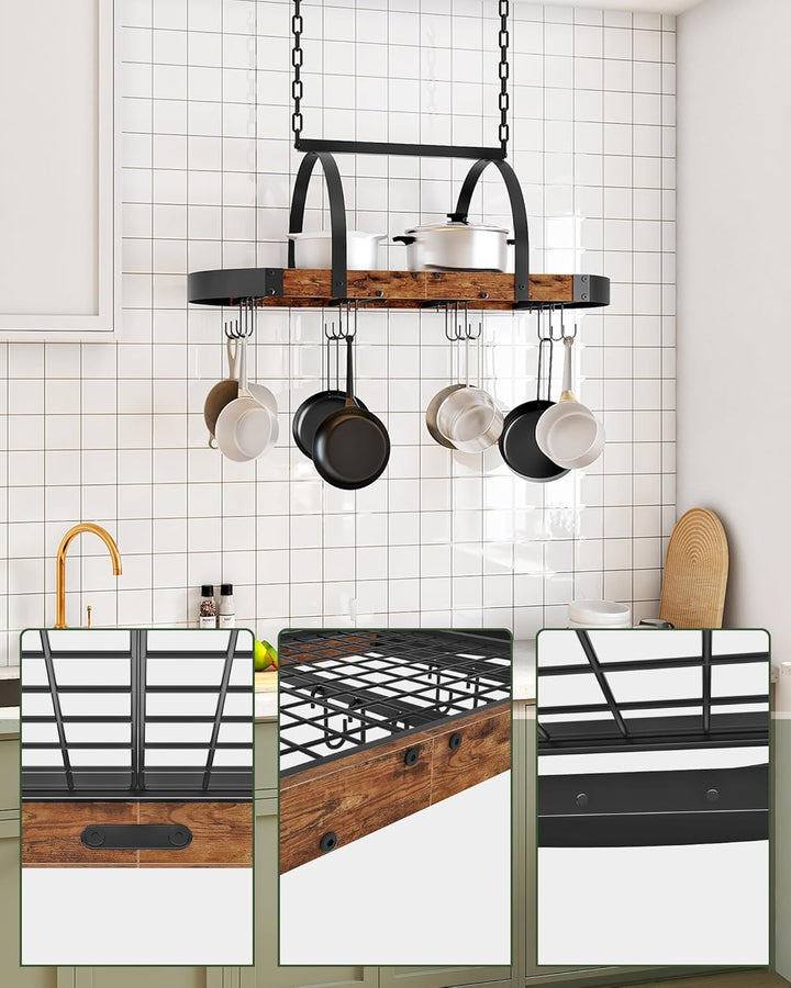 Küchenregal hängend, Küche Topfregal Deckenregal, Hängendes Küchenregal, Küchenutensilien-Organizer