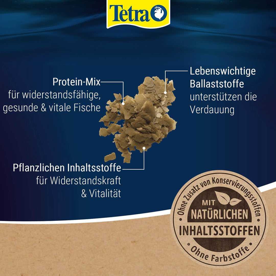 TetraPhyll Flakes - Fischfutter für alle pflanzenfressenden Zierfische, Flockenfutter mit lebenswich