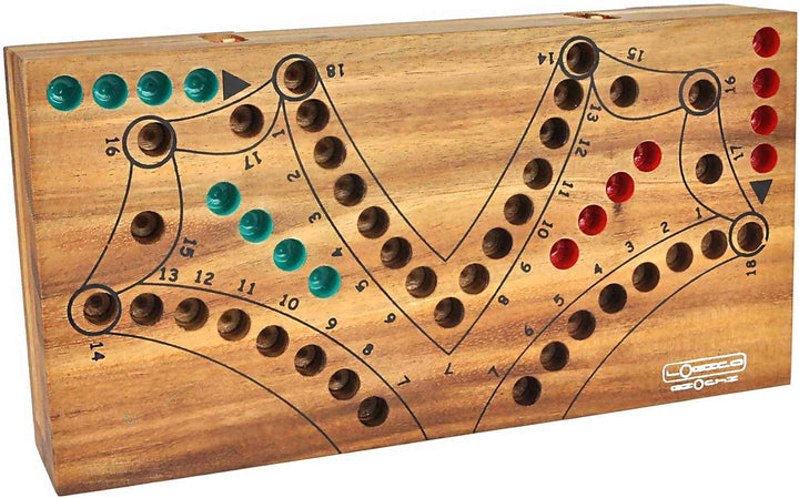 Logica Spiele Art. Tock 4 - Brettspiel aus Holz - Strategiespiel für 2/4 Spieler - Familienspiel