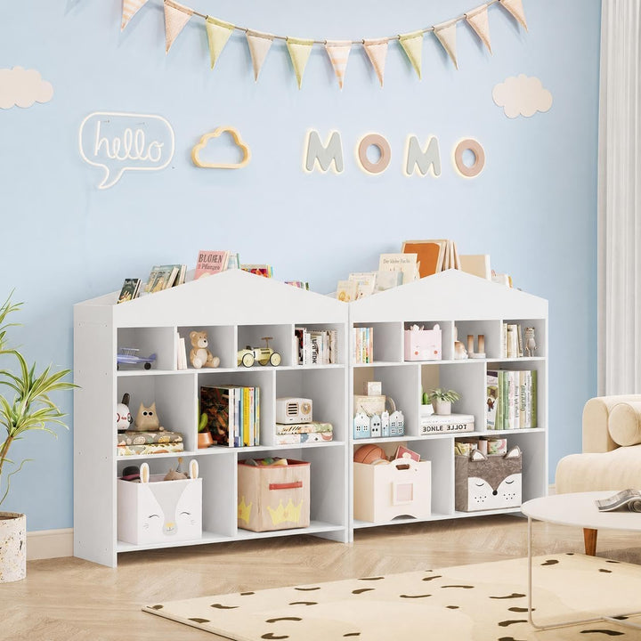 Zstar Bücherregal Kinder Aus PB, Kinderregal Mit 9 &amp; 15 Fächer, Vielseitige Aufbewahrung Für Kinderz
