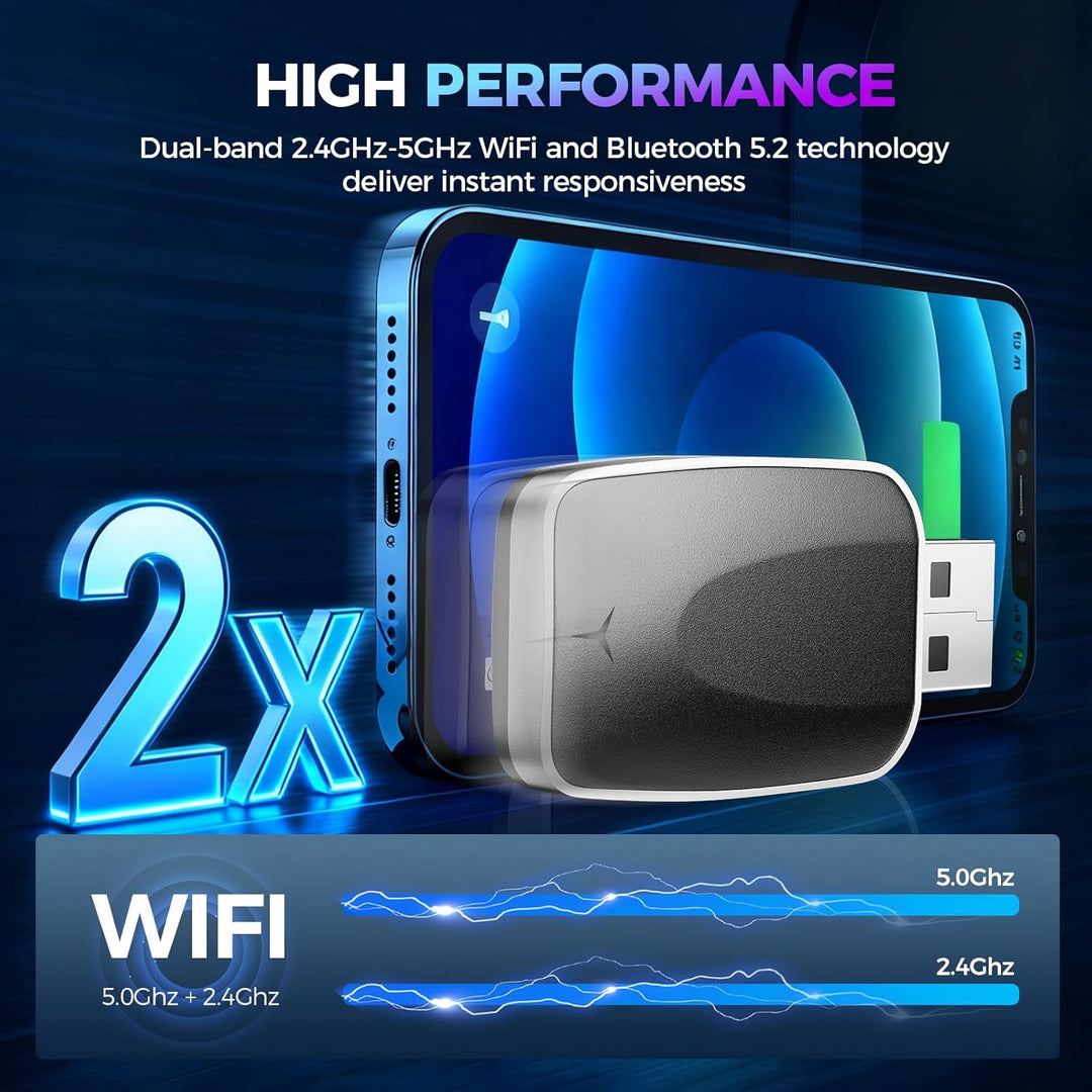 2025 Upgraded 2-in-1 Wireless CarPlay Adapter, Kompatibler Android Auto Adapter, Umwandlung von kabe