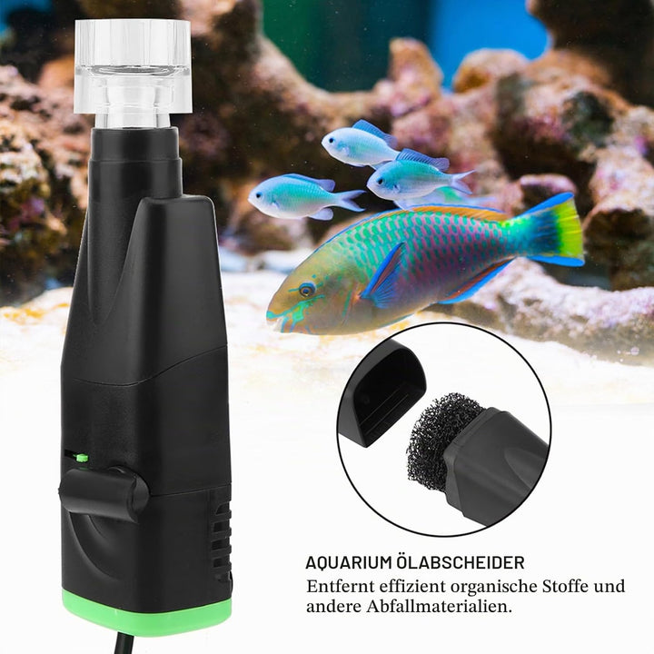 Pssopp Aquarium Ölskimmer Elektrische Oberflächenölskimmer Mini Auto Aquarium Entferner Öl Film Werk