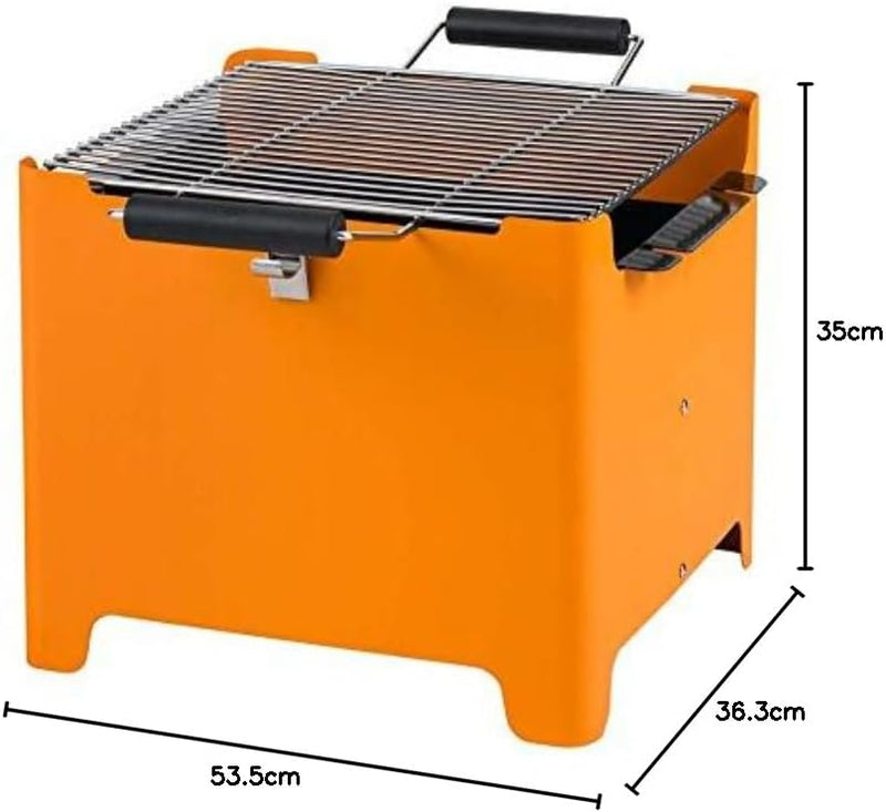 tepro Holzkohlegrill Chill&Grill Cube orange, Grillfläche: ca. 31,5 x 31,5 cm, Orange