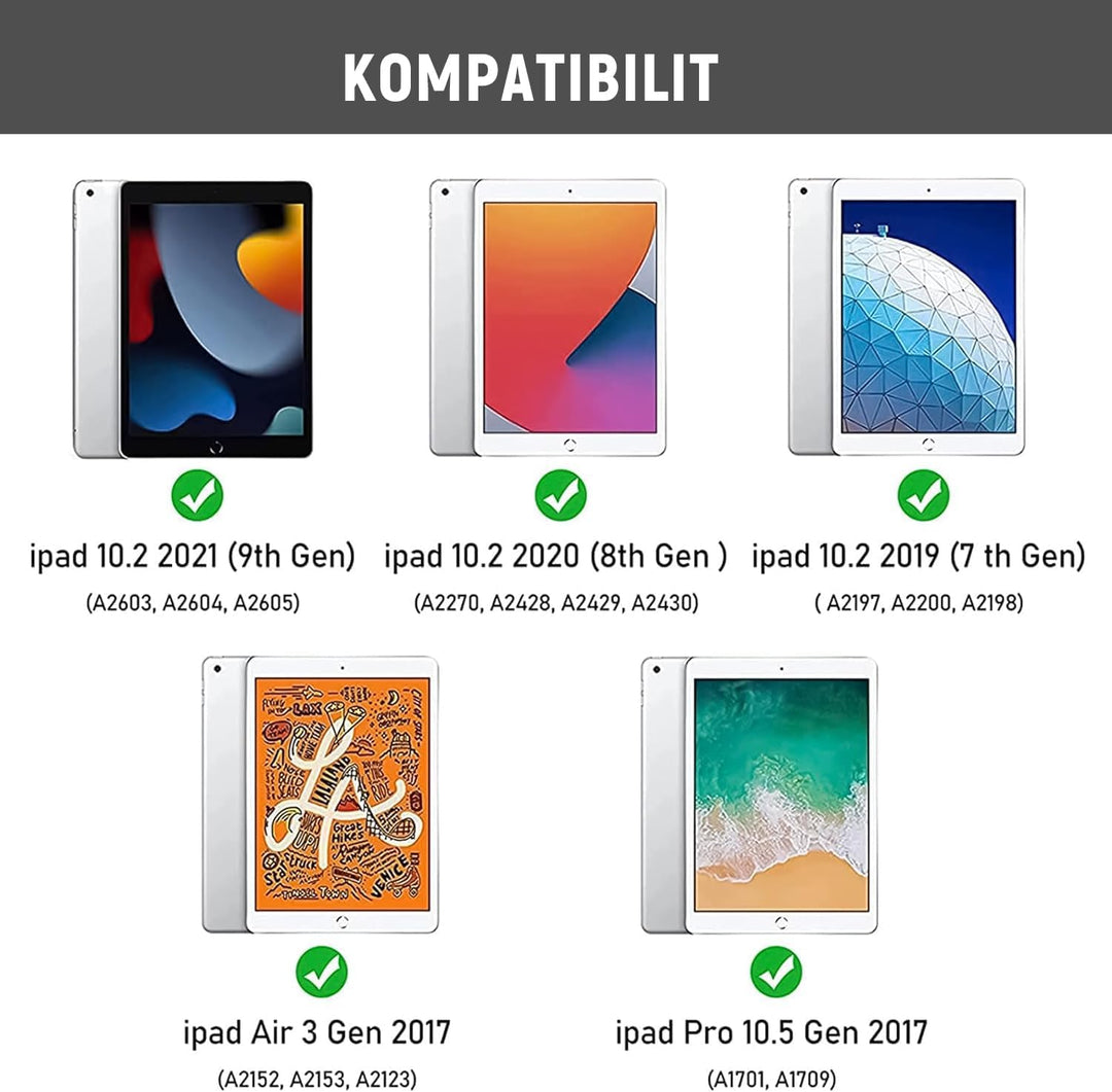 Tastatur Hülle für iPad 10.2 Zoll (9/8/ 7 Generation - 2021/2020/2019), Deutsches QWERTZ Tastatur Ma