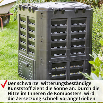 HECHT Thermokomposter aus Kunststoff – Schnellkomposter mit praktisches Stecksystem – Robuster & hoc