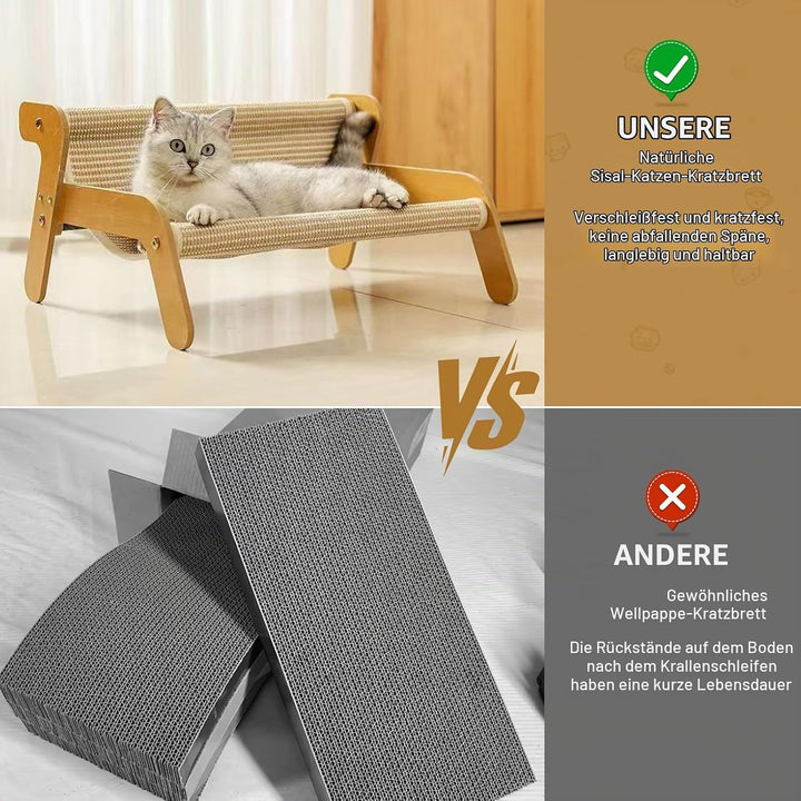 Kratzsofa Katzenbett,Kätzchen Kratzcouch-Sisal Kratzstuhl für Katzen Outdoor&amp;Indoor Katzen-Lounge-St