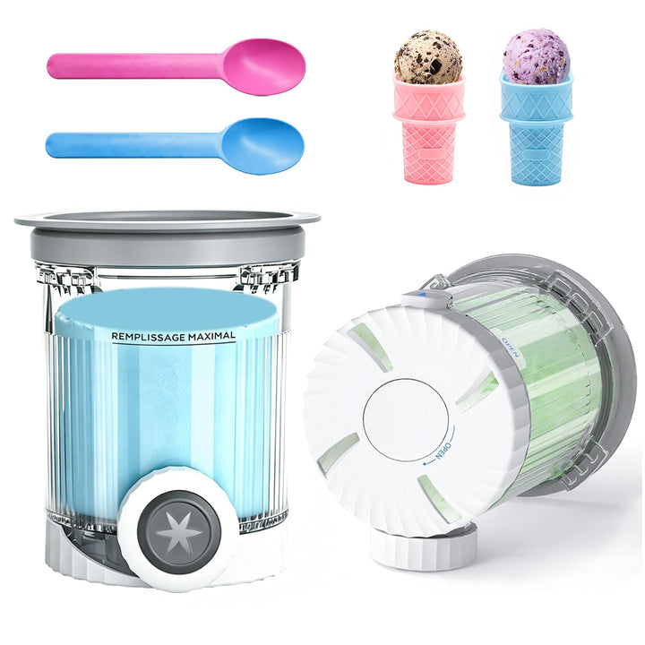 2 Stück Behälter für Ninja Swirl,Ninja Eismaschine Behälter mit Deckel | Ninja Deluxe Behälter mit 2