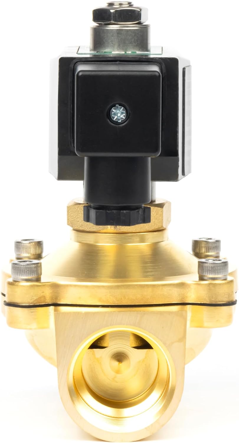 U.S. Solid Magnetventil Messing stromlos offen NO 10 bar - Elektrisches Wasserventil VITON (1", 12V