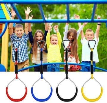 4 Stück Klettern Ringe für Kinder, Outdoor Indoor Kinder Ninja Ringe zum Aufhängen belastbar bis 160