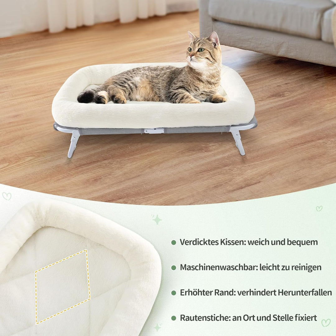 GUUSII HOME Erhöhtes Katzenbett Katzenhängematte Grosse Freistehende Katzen Bett Hundebett für Klein