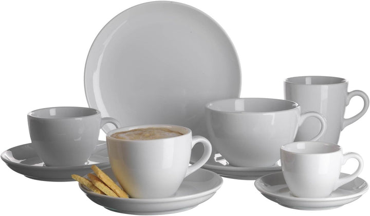 Mäser, Serie Colombia, Espressotasse 8 cl, mit Espresso-Untertasse 12 cm, Porzellan Geschirr-Set für