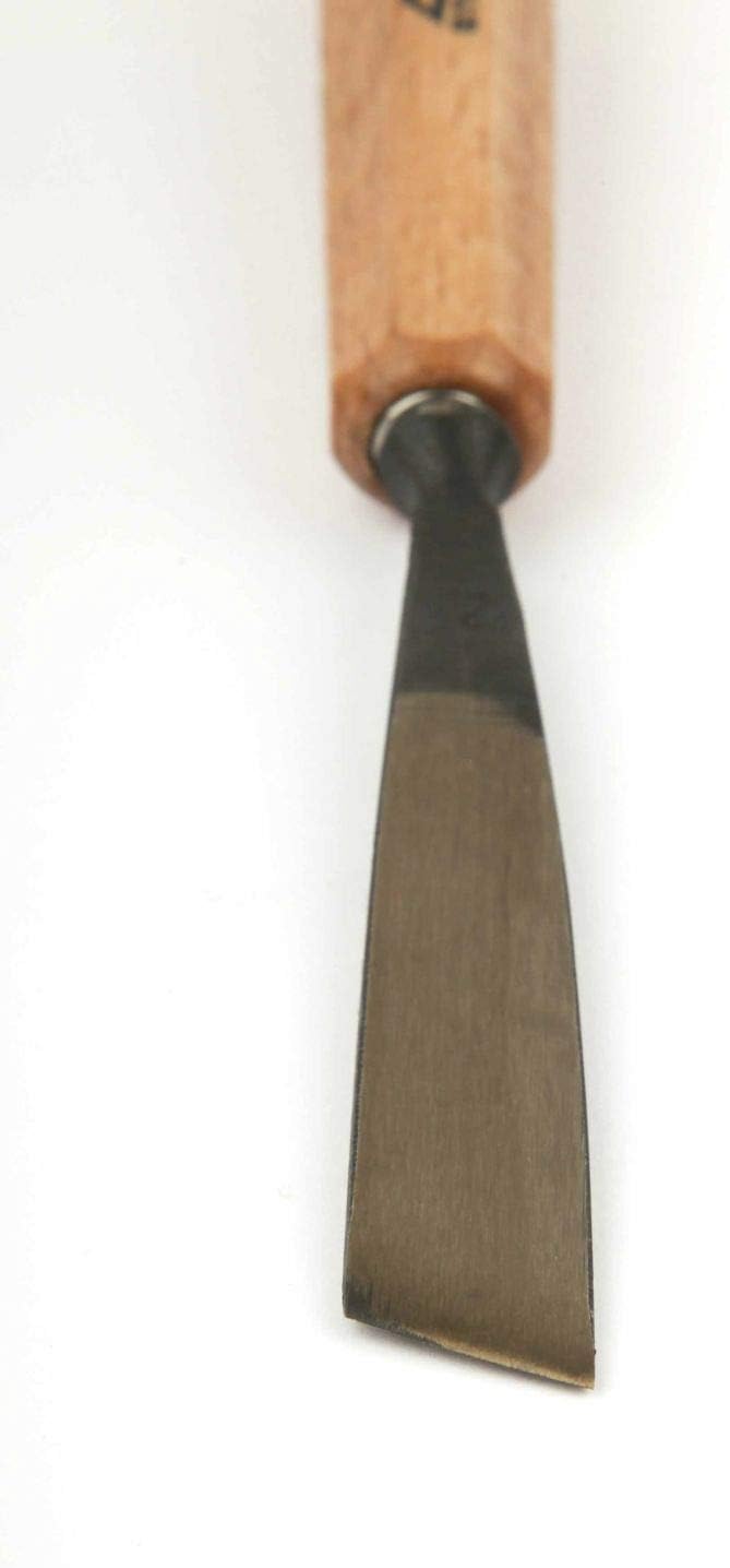 STUBAI Stemmeisen Stechbeitel Serie 52 - Form 2 | Gerades Balleisen, schräg - 3 mm, mit Holzgriff, f