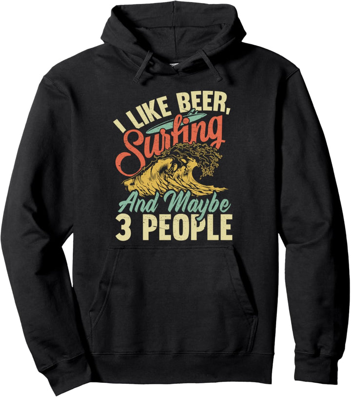 I Like Beer Surfen & 3 Biertrinker Pullover Hoodie
