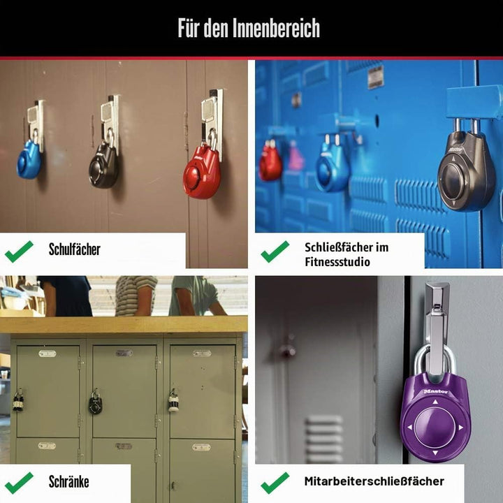 Master Lock 1500iD Schliessfachschloss-Set Ihr eigenes direktionales Zahlenschloss, 1 Packung, blau,
