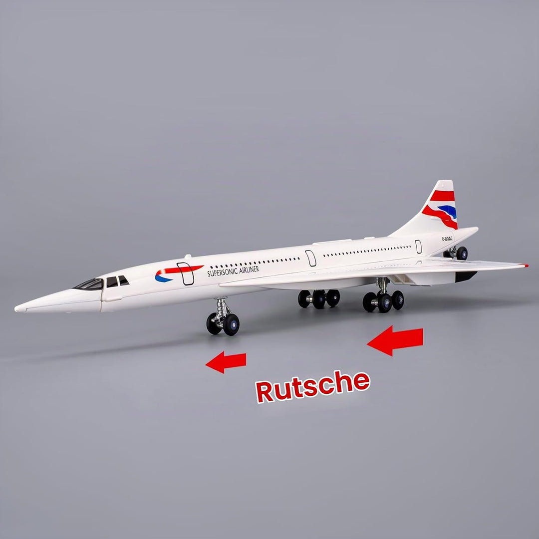 TGRCM-CZ 1/168 Concorde Supersonic Airliner Modell Flugzeug Spielzeug, Zinklegierung Diecast Spielze