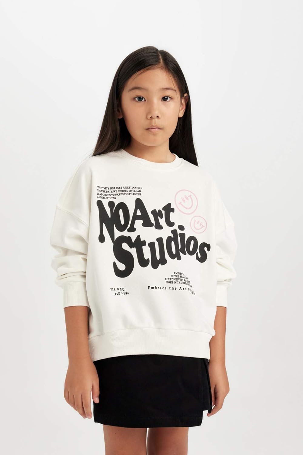 DeFacto Girl Regular Fit Langarm Gestricktes Kapuzen-Sweatshirt für Mädchen 11-12 Jahre Ecru, 11-12