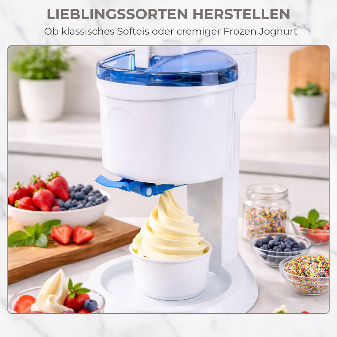 Gino Gelati Softeismaschine | Eismaschine für Zuhause | 1L Kapzität | schnelle Zubereitung ca. 20 Mi