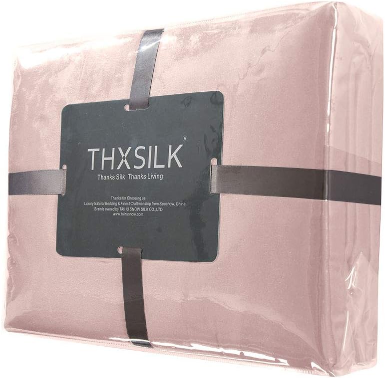 THXSILK Seidenbettwäsche Set 2 teilig, Bettbezug 135 x 200 cm und 40 x 80 cm Kissenbezug, Hypoallerg