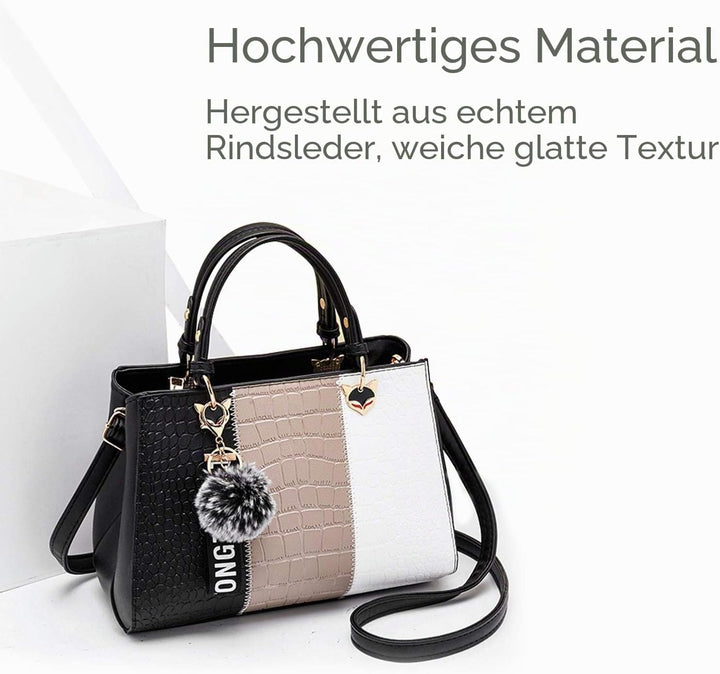 NICOLE &amp; DORIS Damen Handtasche Umhängetasche Henkeltasche Kuriertasche Elegant Damen Handtaschen mi