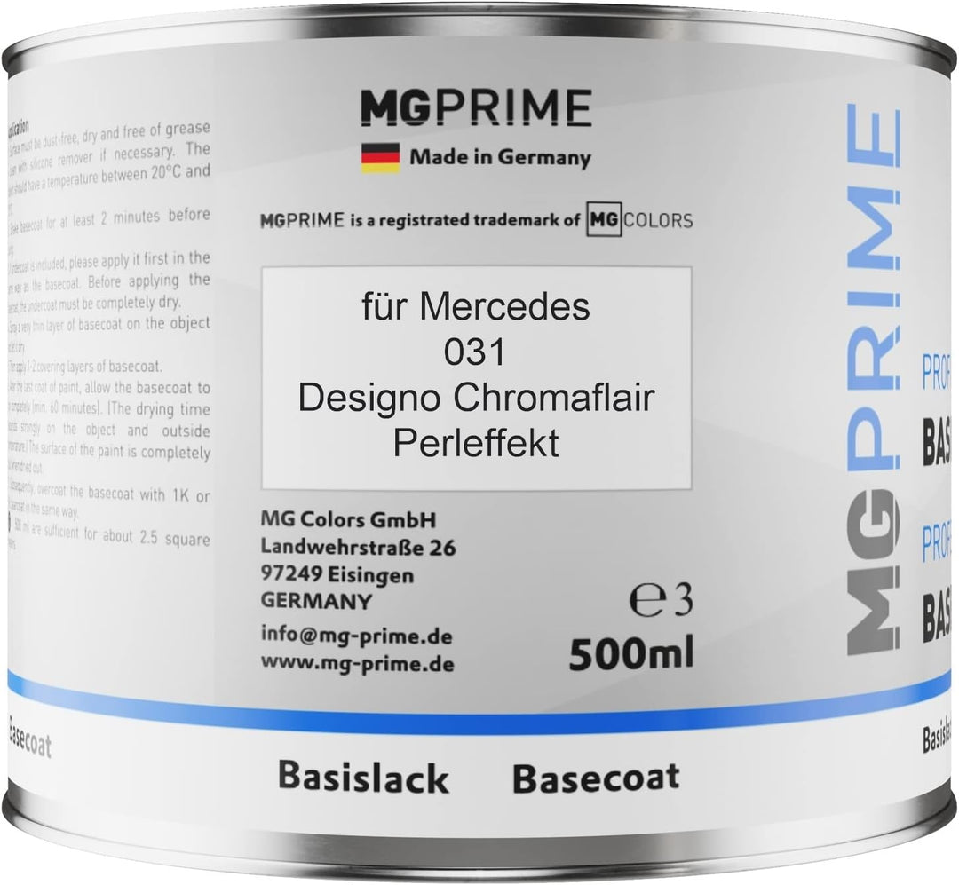 MG PRIME Autolack Set Dose spritzfertig für Mercedes 031 Designo Chromaflair Perleffekt Basislack +