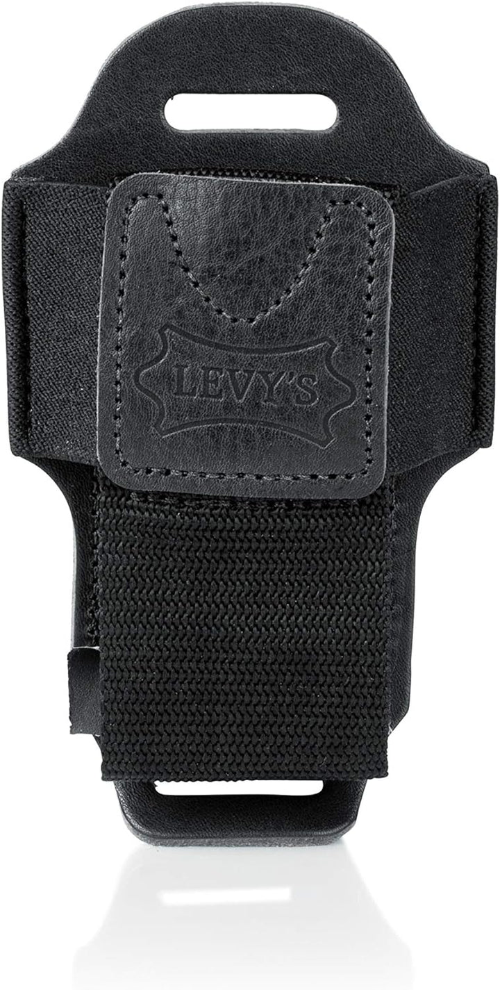 Levy's Leathers MM14-BLK Accessories Kabelloser Senderhalter, Leder, Schwarz, Schwarz