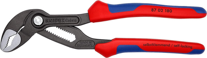 KNIPEX Cobra® Wasserpumpenzange, 180 mm, Muttern bis 36 mm, Rohre bis 42 mm, Feinverstellung per Kno