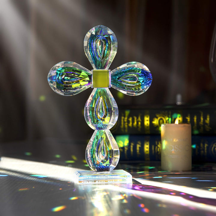 QFkris Traditionelle Kreuz-Figur, Kristall, stehend, 20,3 cm hoch, Glas, (bunt) Bunt 2, Bunt 2
