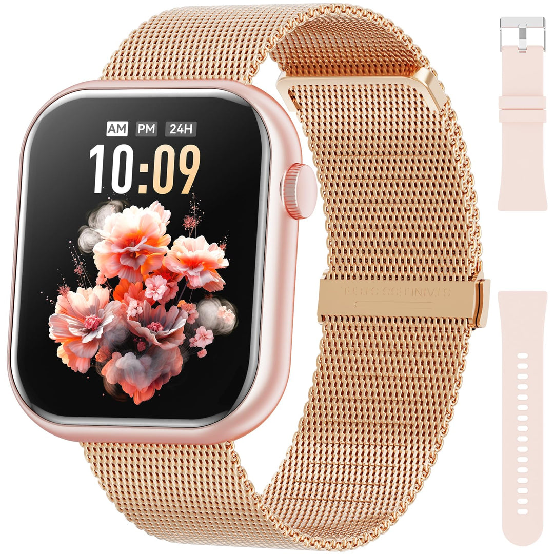 Hwagol Smartwatch Damen Herren, 1.85" Zoll Touchscreen Smart Watch mit Bluetooth Anrufe, Uhr Damen H