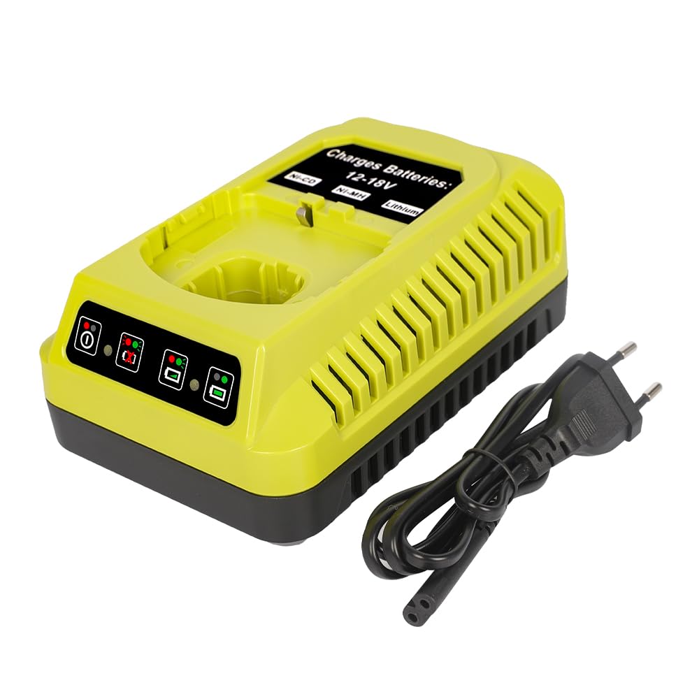 P117 Ersatz-Ladegerät Kompatibel mit RYOBI 12V-18V Li-Ion-NI-CD NI-Mh Akku P100 P102 P103 P105 P106