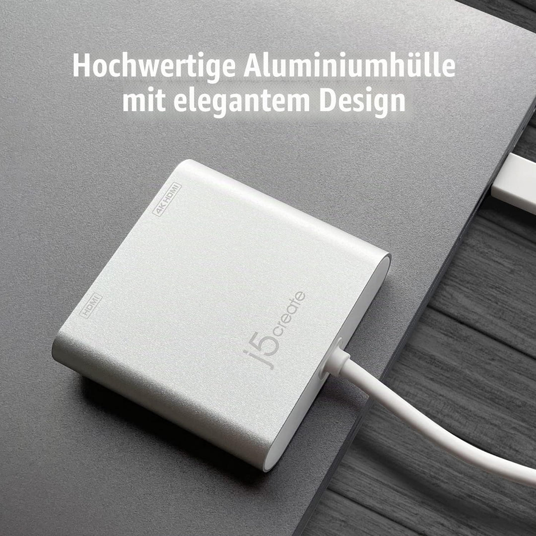 j5create USB auf HDMI Adapter - USB 3.0 auf Dual HDMI Konverter für Zwei Monitore | 4K Ultra HD | fü