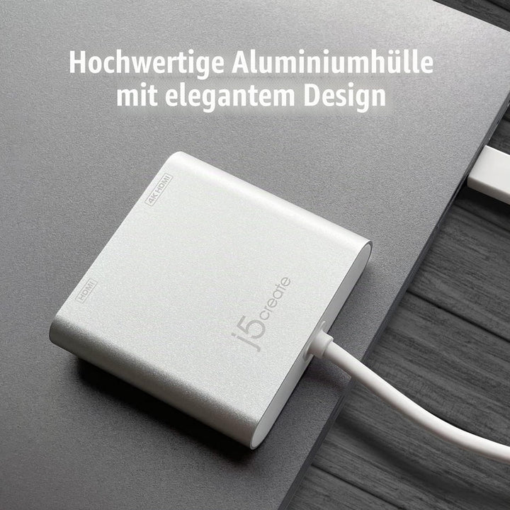 j5create USB auf HDMI Adapter - USB 3.0 auf Dual HDMI Konverter für Zwei Monitore | 4K Ultra HD | fü