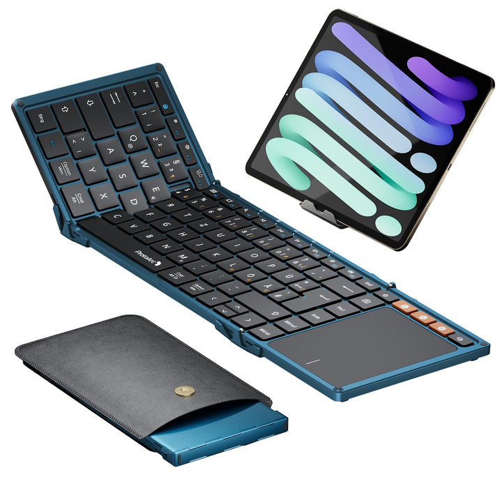 ProtoArc XK01 TP Bluetooth Tastatur Faltbare mit Touchpad - QWERTZ Deutsch mit Trackpad, iPad Tastat