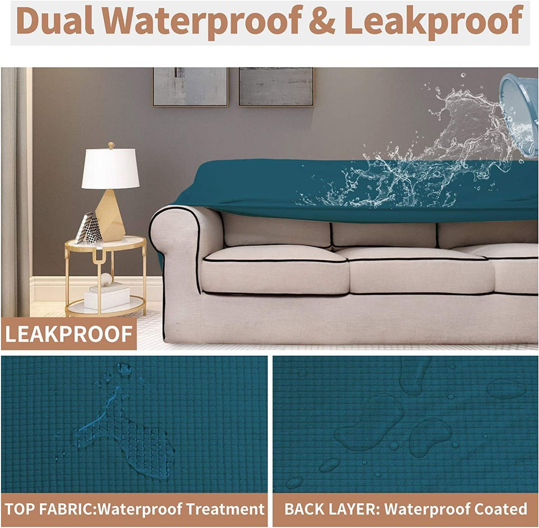 BOLUXIU Sofabezug Wasserdichter Stretch-Sofabezug Couchbezug für die meisten Sofas mit Armlehnen für