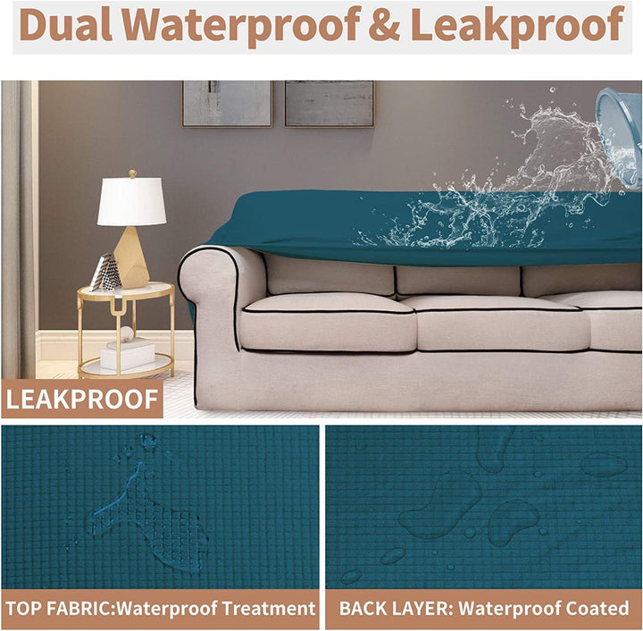 BOLUXIU Sofabezug Wasserdichter Stretch-Sofabezug Couchbezug für die meisten Sofas mit Armlehnen für