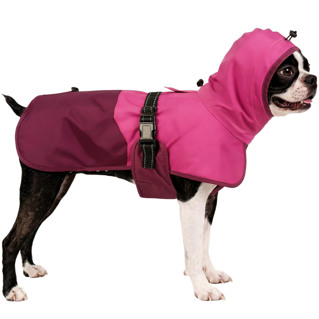 Hunde-Regenmantel für mittelgrosse Hunde mit Kapuze, wasserdicht, reflektierend, mit verstellbarem K