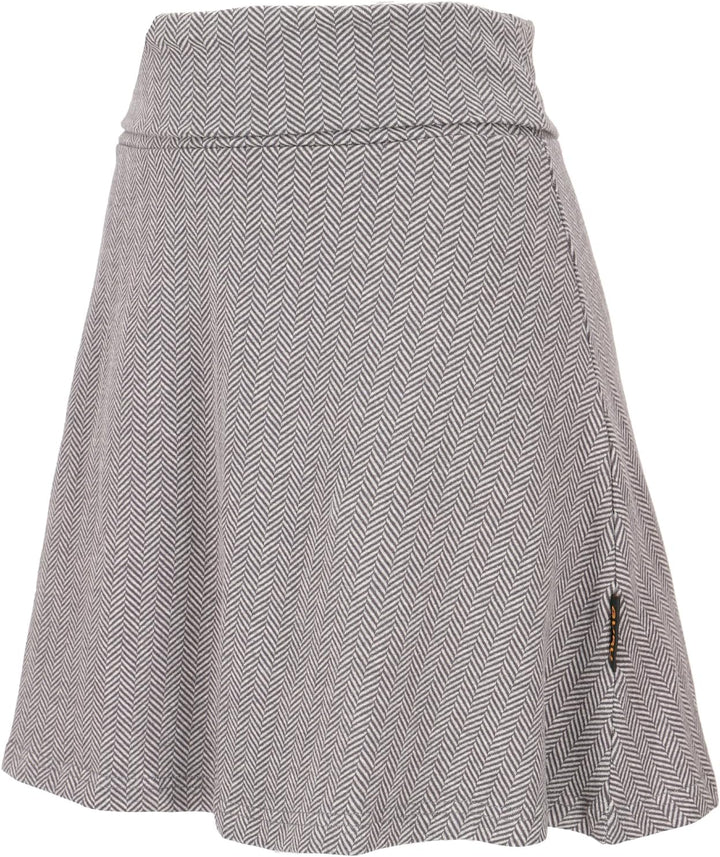 GURU SHOP Minirock aus Bio-Baumwolle, Tellerrock Herbstlaub Print Organic, Damen, 38 Grau